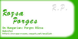 rozsa porges business card